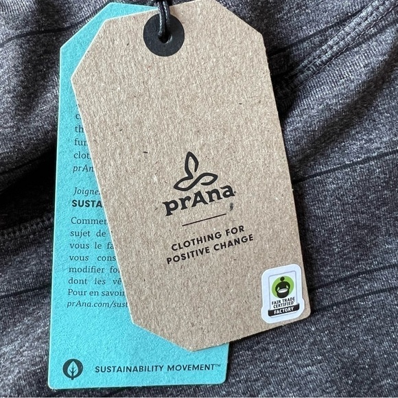 NWT prAna Transform 7/8 Leggings in Charcoal Stripe, XS - Picture 7 of 13